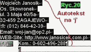 Ryc.20. Autotekst adresu Wojciecha Janosika (6,7 kB)